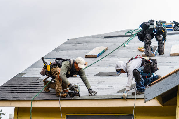 Professional Storm Damage Roof Repair technician working in Devers, TX
